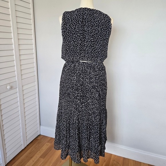 WD.NY White Black Polka Dot Pleated Midi Skirt Set Women's M Classic Old Money - Picture 8 of 15